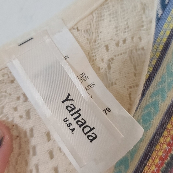 Yahada Pink/Coral Lace Dress|Women's Size Large - Picture 4 of 8